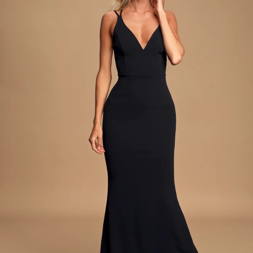 All this Allure Black Strappy Backless Mermaid Maxi Dress Lulus